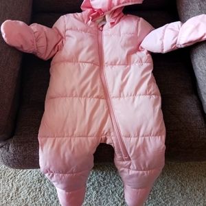 Baby winter snow suit 6/12 MONTHS and baby dress 6/9 MONTHS  both BRAND NEW